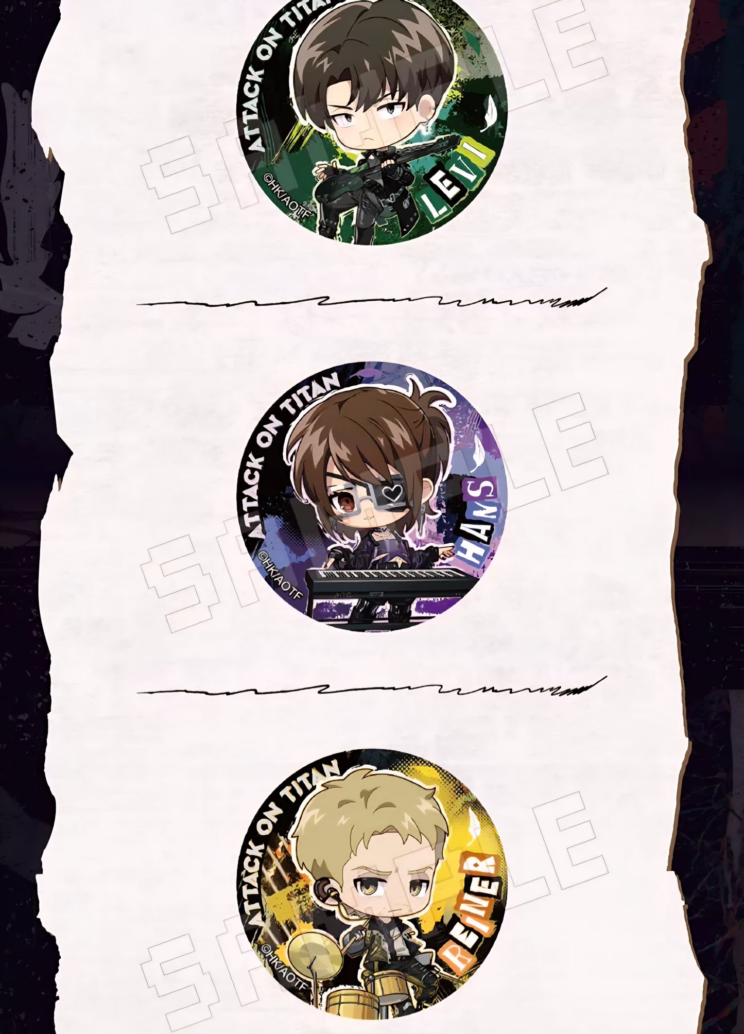 Attack On Titan Blind Badges