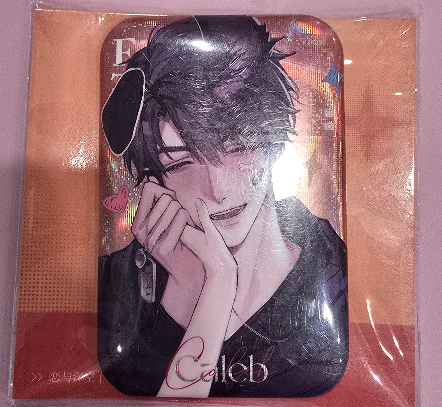 Love and Deepspace Caleb "Finger Temperature" Fanmade Artist Authorized Badge LADS