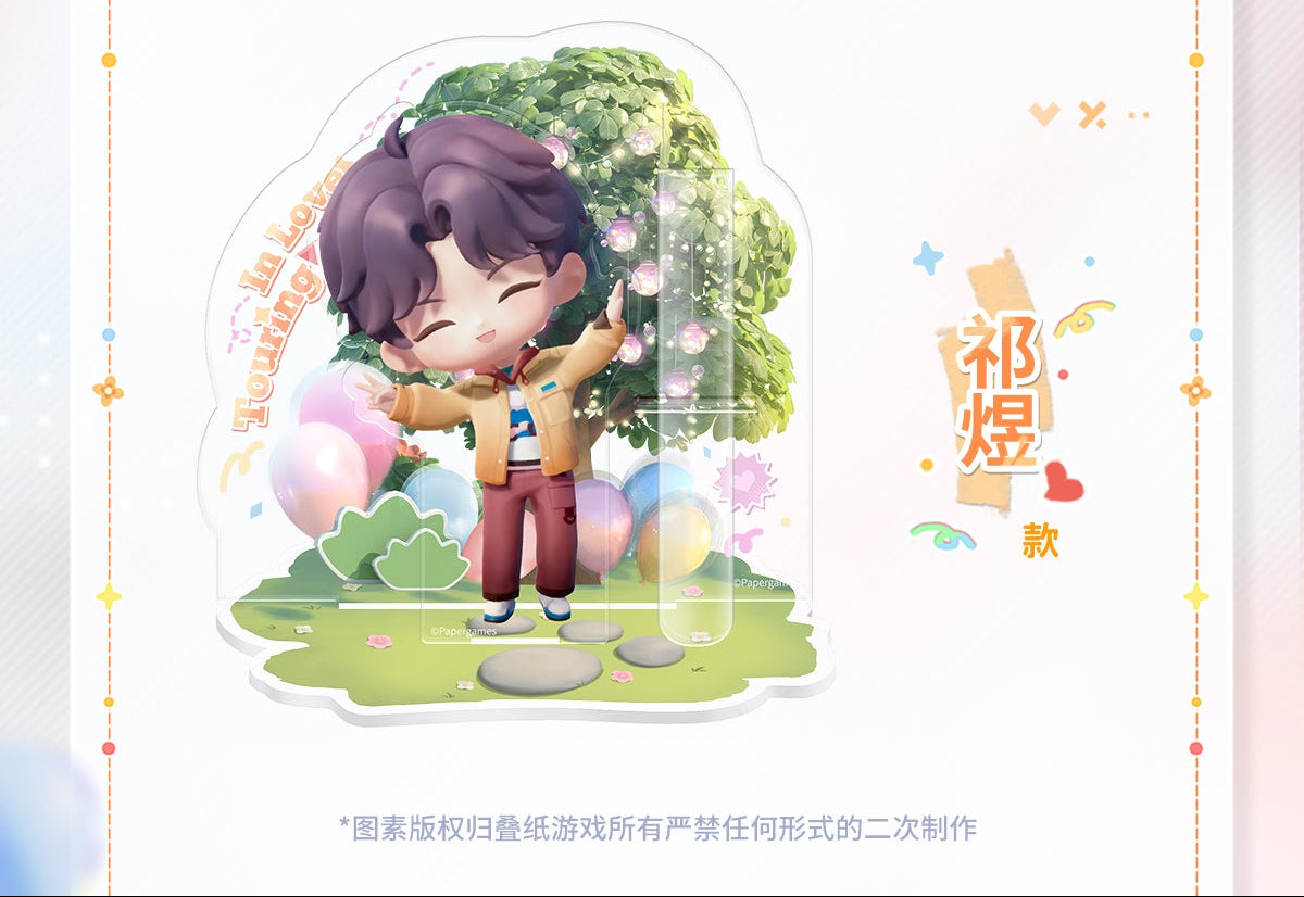 Two animated characters with colorful backgrounds and text on a white background